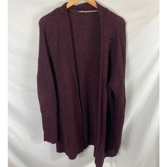 Athleta Chevron Shaker Stitch Wrap, Bell Burgundy Size Medium - Picture 3 of 9